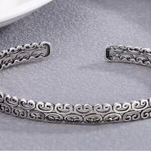 Hallow Geometric silver color adjustable bracelet unisex